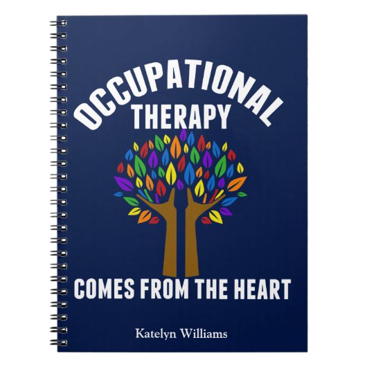 Cute Occupational Therapy Tree Blue Personalized ノートブック (正面)