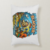 Cute Ocean Adventure Humor, Funny Sloth Diving art アクセントクッション (正面(垂直))