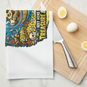 Cute Ocean Adventure Humor, Funny Sloth Diving art キッチンタオル (四つ折り)