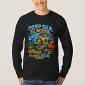 Cute Ocean Adventure Humor, Funny Sloth Diving art Tシャツ (正面)