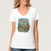 Cute Ocean Adventure Humor, Funny Sloth Diving art Tシャツ (正面)