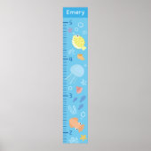 Cute Ocean Animals Growth Chart ポスター (正面)
