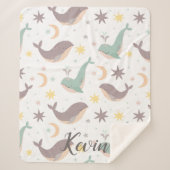 Cute Ocean Animals Personalized Blanket シェルパブランケット (正面)