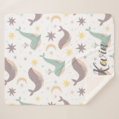 Cute Ocean Animals Personalized Blanket シェルパブランケット (正面(横))