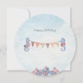 Cute Ocean Seahorse Flags Children Card 招待状 (正面)