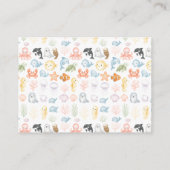 Cute Ocean Under the Sea Animal Baby Shower エンクロージャーカード (裏面)