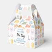 Cute Ocean Under the Sea Animal Baby Shower フェイバーボックス (正面サイド)