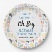 Cute Ocean Under the Sea Animal Baby Shower ペーパープレート (正面)