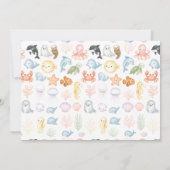Cute Ocean Under the Sea Animal Baby Shower 招待状 (裏面)
