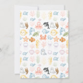 Cute Ocean Under the Sea Animal Baby Shower 招待状 (裏面)