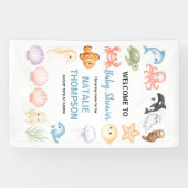 Cute Ocean Under the Sea Animal Baby Shower 横断幕 (横)