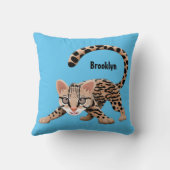 Cute ocelot cartoon illustration  クッション (裏面)