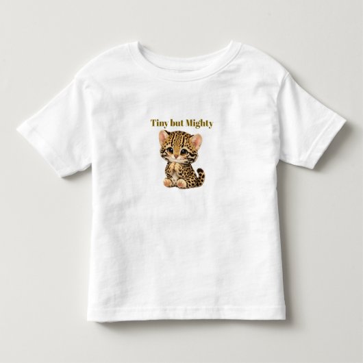 Cute Ocelot Toddler T-Shirt – Tiny kitten トドラーTシャツ (正面)