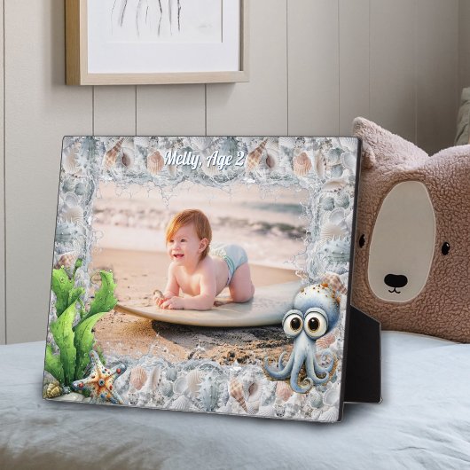 Cute Octopus and Seashells Child's Photo Frame フォトプラーク