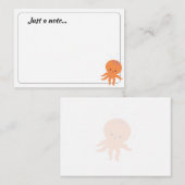 Cute Octopus Cartoon Custom Just a Note ノートカード (正面/裏面)