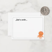 Cute Octopus Cartoon Custom Just a Note ノートカード (正面/裏面インサイチュ)