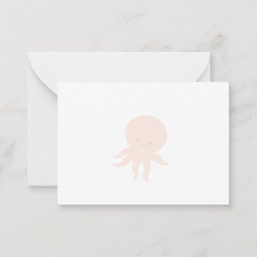 Cute Octopus Cartoon Custom Just a Note ノートカード (裏面)