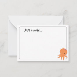 Cute Octopus Cartoon Custom Just a Note ノートカード