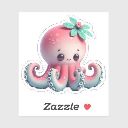 Cute Octopus Custom-Cut Vinyl Stickers シール (シート)