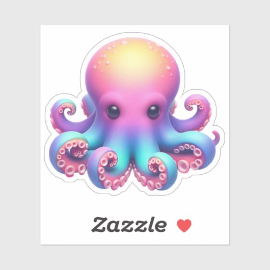 Cute Octopus Custom-Cut Vinyl Stickers シール (シート)