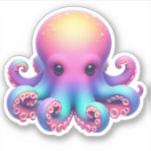 Cute Octopus Custom-Cut Vinyl Stickers シール (正面)