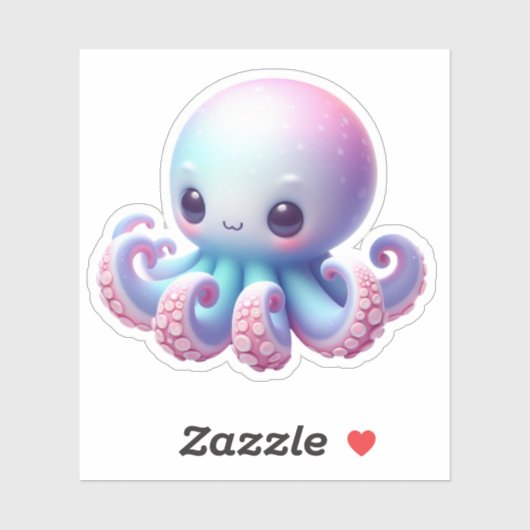 Cute Octopus Custom-Cut Vinyl Stickers シール (シート)