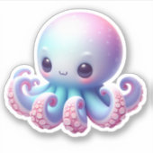 Cute Octopus Custom-Cut Vinyl Stickers シール (正面)