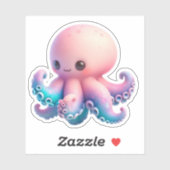 Cute Octopus Custom-Cut Vinyl Stickers シール (シート)