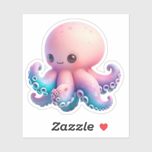 Cute Octopus Custom-Cut Vinyl Stickers シール (シート)