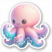 Cute Octopus Custom-Cut Vinyl Stickers シール (正面)