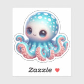 Cute Octopus Custom-Cut Vinyl Stickers シール (シート)
