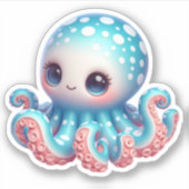 Cute Octopus Custom-Cut Vinyl Stickers シール (正面)