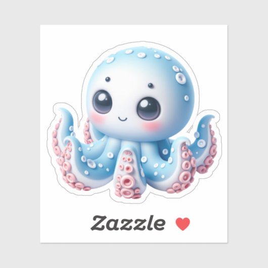 Cute Octopus Custom-Cut Vinyl Stickers シール (シート)
