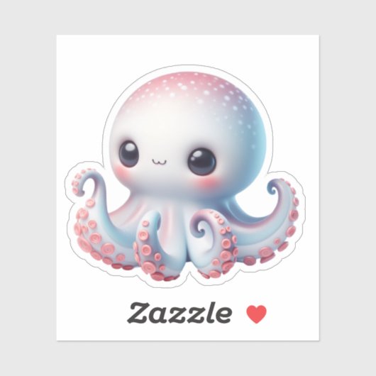 Cute Octopus Custom-Cut Vinyl Stickers シール (シート)