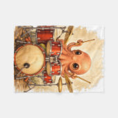 Cute Octopus Drum Blanket – Kawaii Animal フリースブランケット (正面(横))