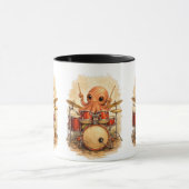 Cute Octopus Drummer Coffee Mug – Music Lover マグカップ (中央)