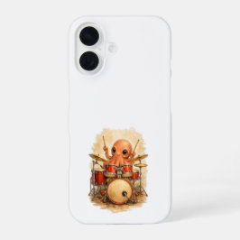 Cute Octopus Drummer iPhone 16 Case Kawaii 16ケース