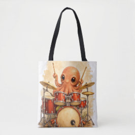 Cute Octopus Drummer Tote Bag Kawaii Animal トートバッグ