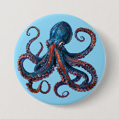 Cute Octopus Pin - Custom Button Badge Gift 缶バッジ (正面)