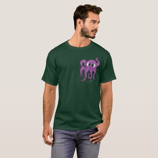 Cute Octopus Pocket Dark Tシャツ (正面フル)