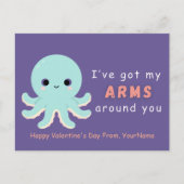 Cute Octopus Valentine Pun Card シーズンポストカード (正面)