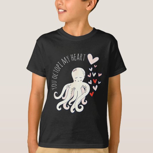 Cute Octopus, You Octo My Heart, Valentine  Tシャツ (正面)