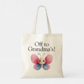 Cute Off to Grandma's bag butterfly トートバッグ (裏面)