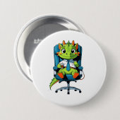 Cute Office Dragon Pin | Funny Cartoon Badge 缶バッジ (正面&裏面)