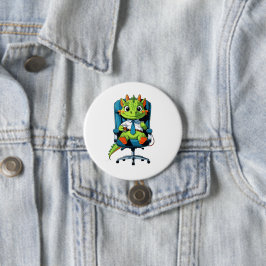Cute Office Dragon Pin | Funny Cartoon Badge 缶バッジ
