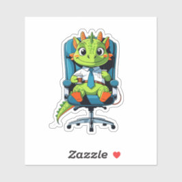 Cute Office Dragon Sticker | Funny Cartoon Decal シール