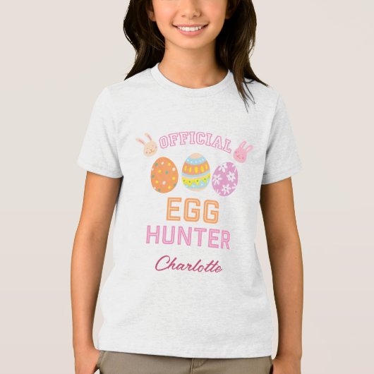 Cute Official Egg Hunter Easter Kids Name トライブレンドＴシャツ (正面)