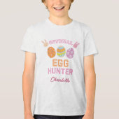 Cute Official Egg Hunter Easter Kids Name トライブレンドＴシャツ (正面)