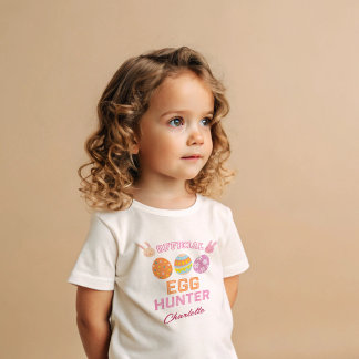 Cute Official Egg Hunter Easter Kids Name ベビーTシャツ