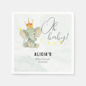 Cute Oh Baby Gender Neutral Elephant  スタンダードカクテルナプキン (正面)